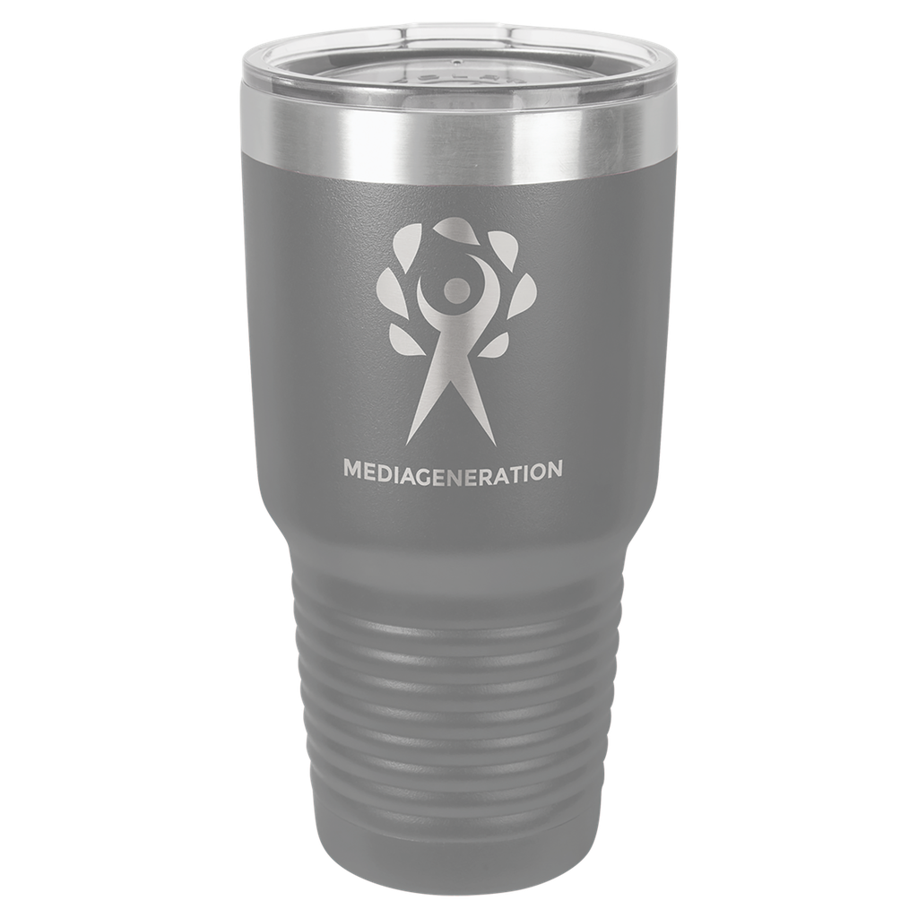 Polar Camel 30 oz. Dark Gray Ringneck Vacuum Insulated Tumbler w/Clear Lid
