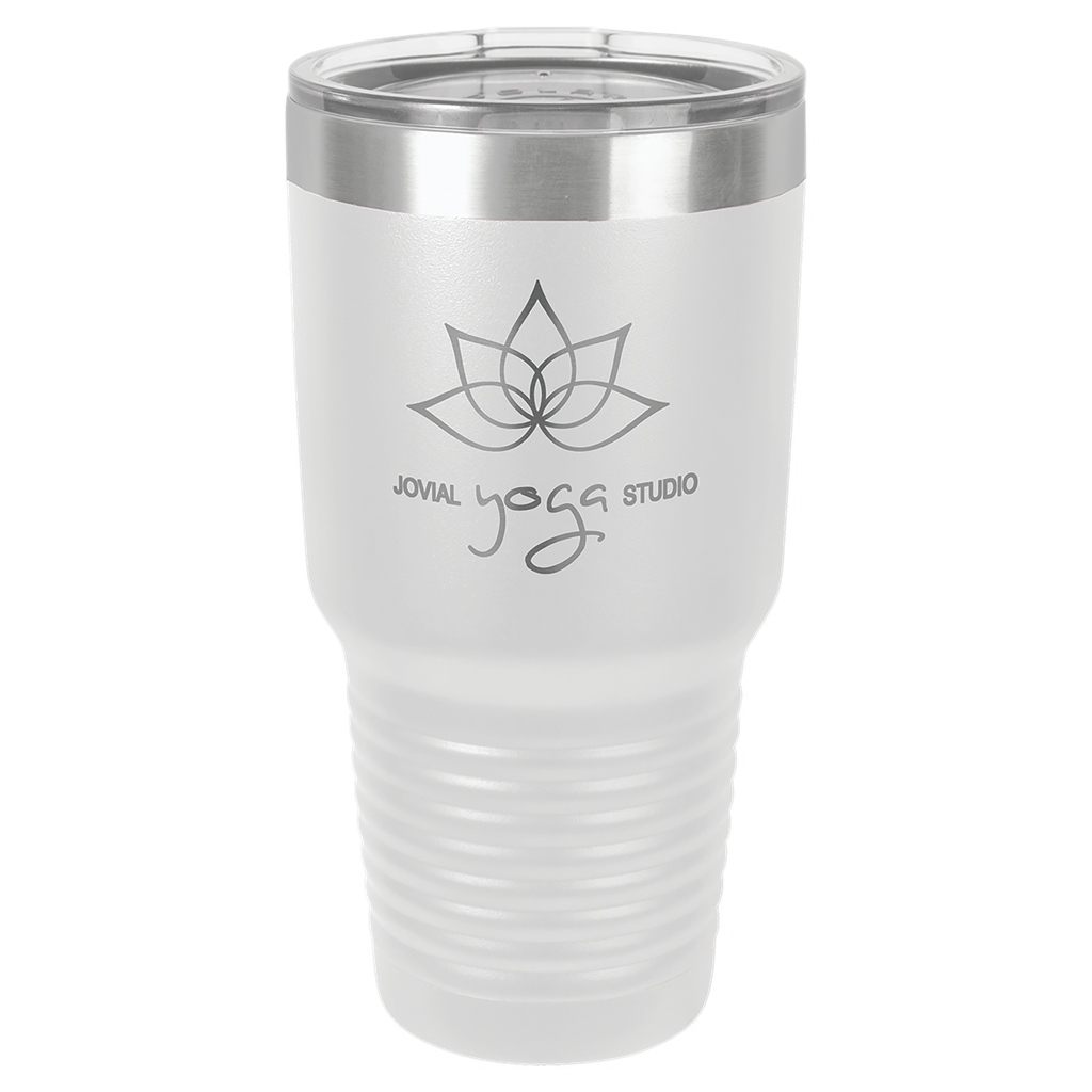 Polar Camel 30 oz. White Ringneck Vacuum Insulated Tumbler w/Clear Lid