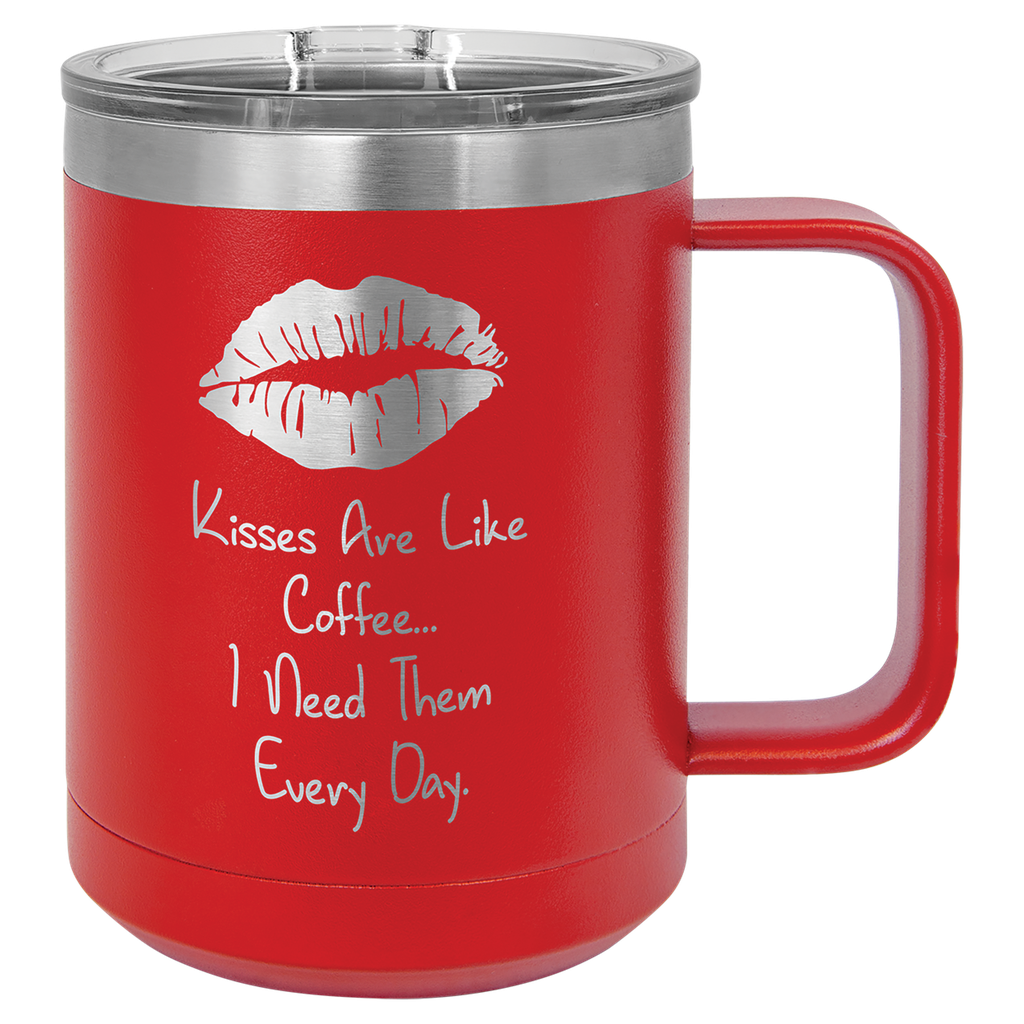 Polar Camel 15 oz. Red Vacuum Insulated Mug with Slider Lid