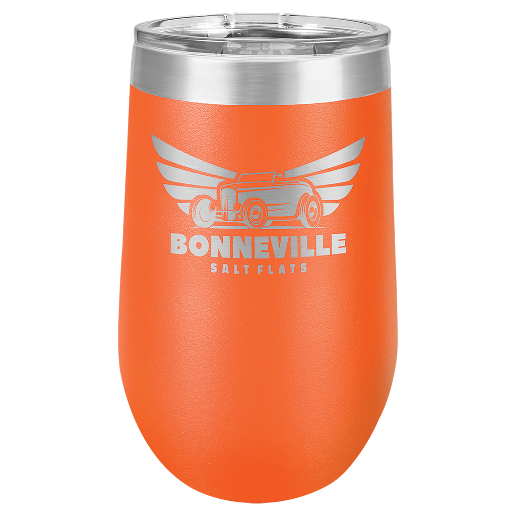 Polar Camel 16 oz. Orange Vacuum Insulated Stemless Tumbler w/Lid