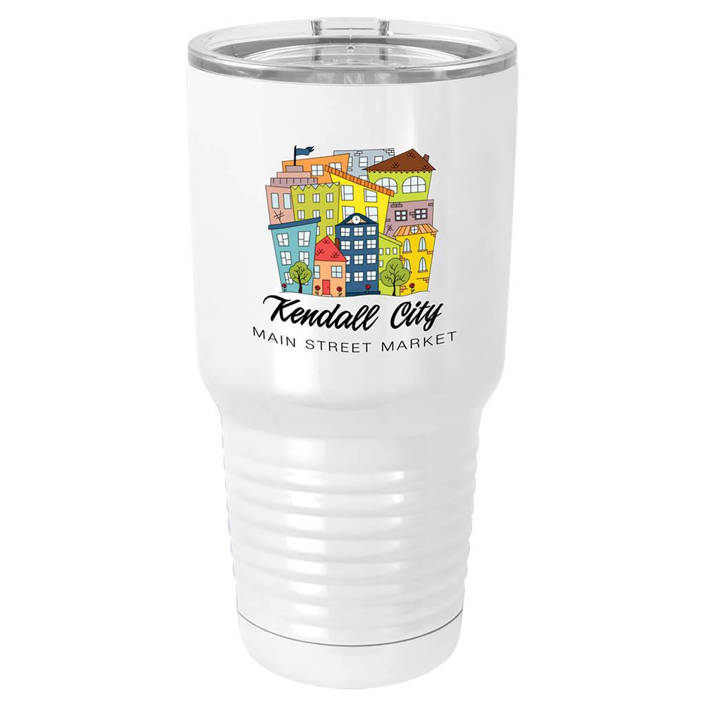 Sublimatable Polar Camel 30 oz. White Vacuum Insulated Tumbler w/Lid