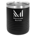 Polar Camel Ringneck 10 oz. Black Vacuum Insulated Tumbler with Clear Lid