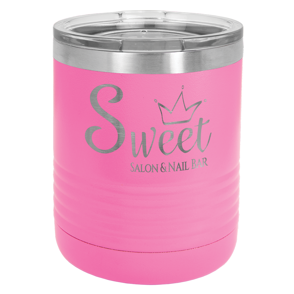 Polar Camel Ringneck 10 oz. Pink Vacuum Insulated Tumbler with Clear Lid