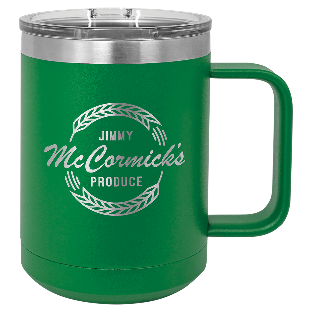 Polar Camel 15 oz. Green Vacuum Insulated Mug with Slider Lid