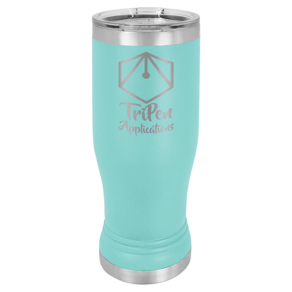 Teal 14 oz. Polar Camel Pilsner w/Clear Lid