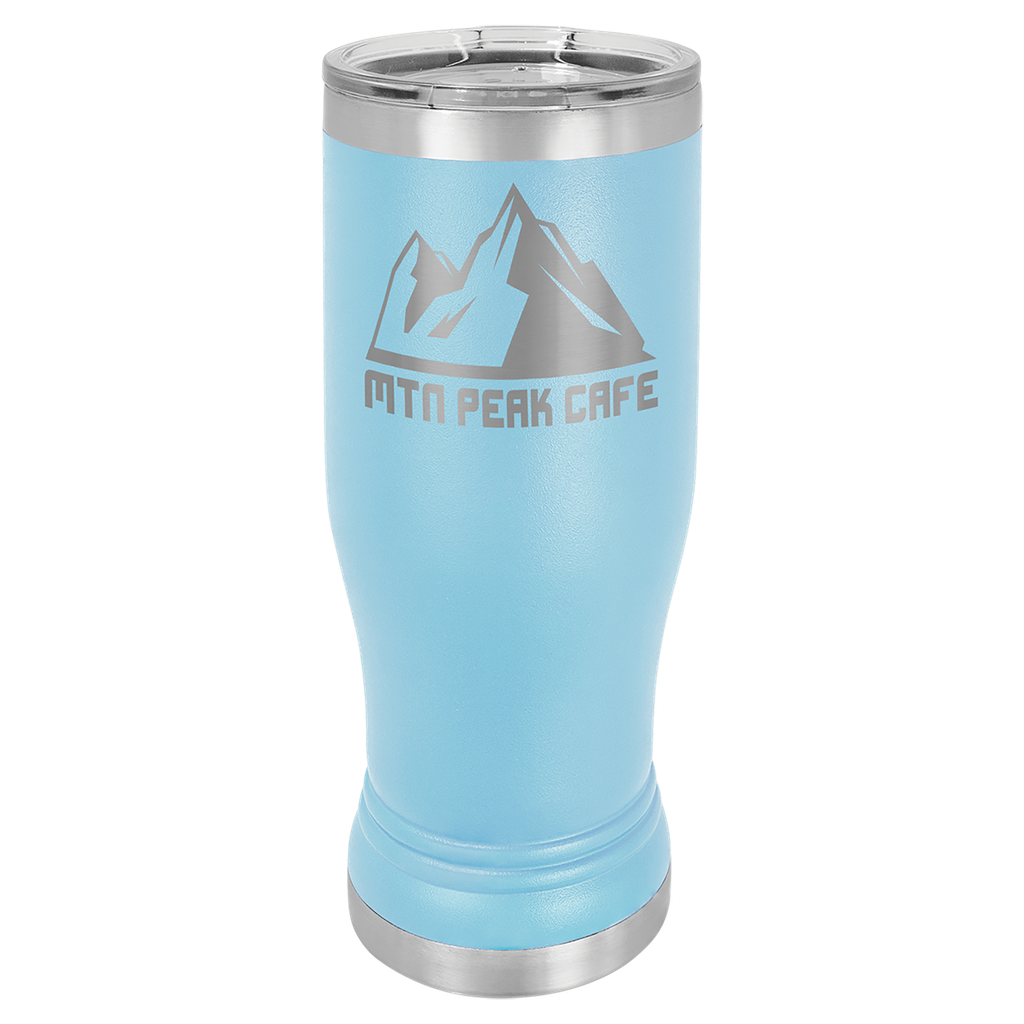 Light Blue 14oz. Polar Camel Pilsner w/Clear Lid