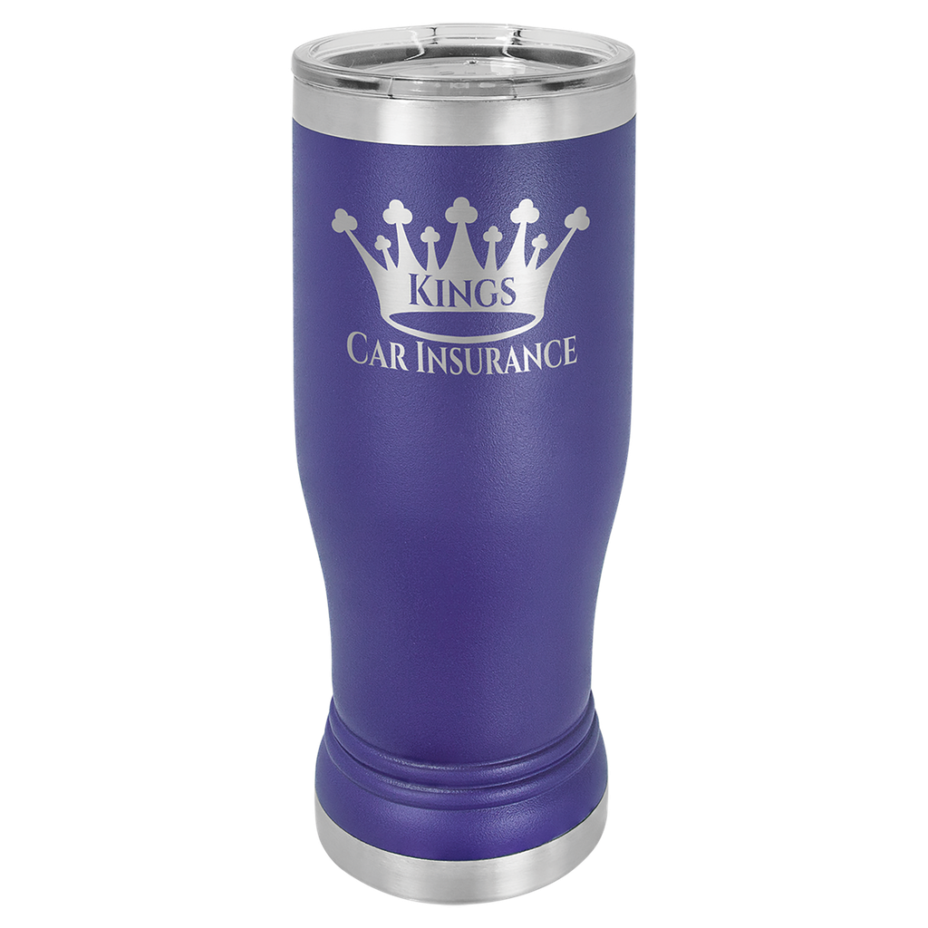 Purple 14 oz. Polar Camel Pilsner w/Clear Lid