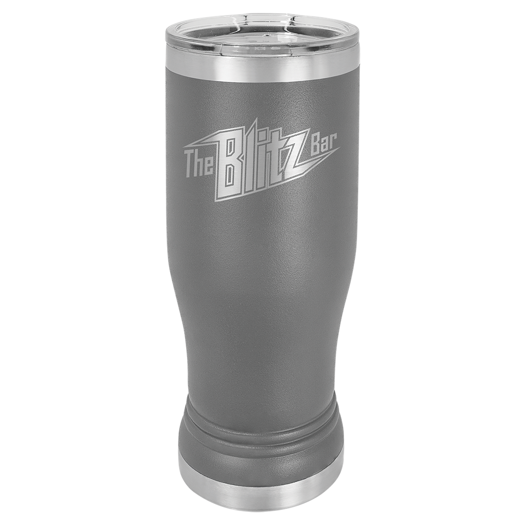 Dark Gray 14 oz. Polar Camel Pilsner w/Clear Lid