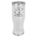 White 14 oz. Polar Camel Pilsner w/Clear Lid