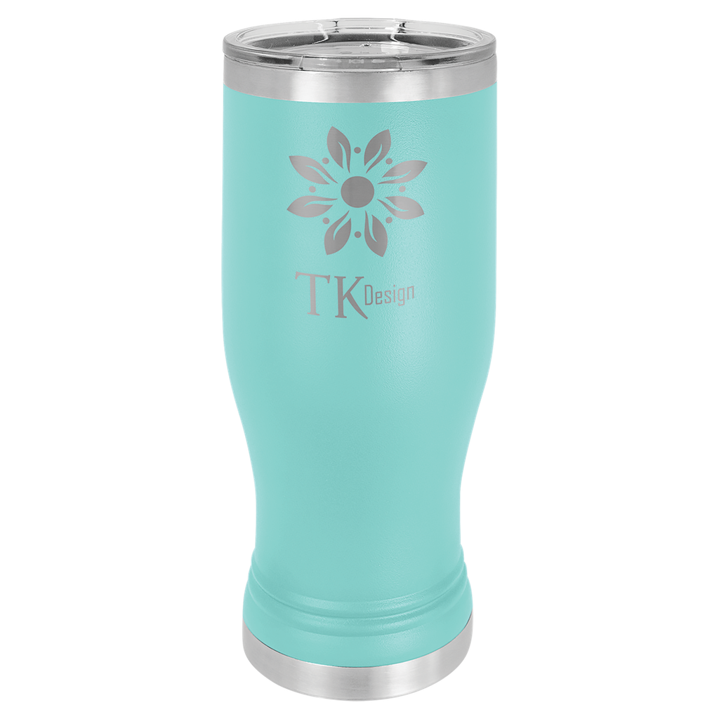 Teal 20 oz. Polar Camel Pilsner w/Clear Lid