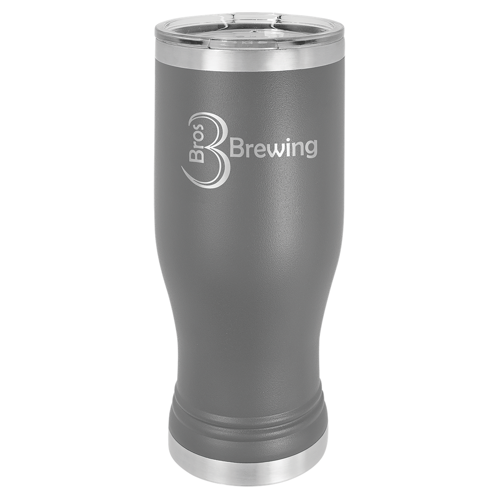 Dark Gray 20 oz. Polar Camel Pilsner w/Clear Lid