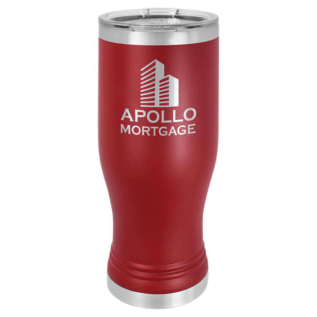 Maroon 20 oz. Polar Camel Pilsner w/Clear Lid