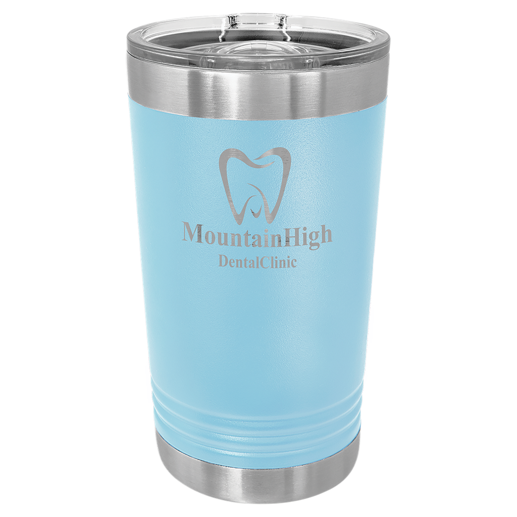 Light Blue 16 oz. Polar Camel Pint with Slider Lid