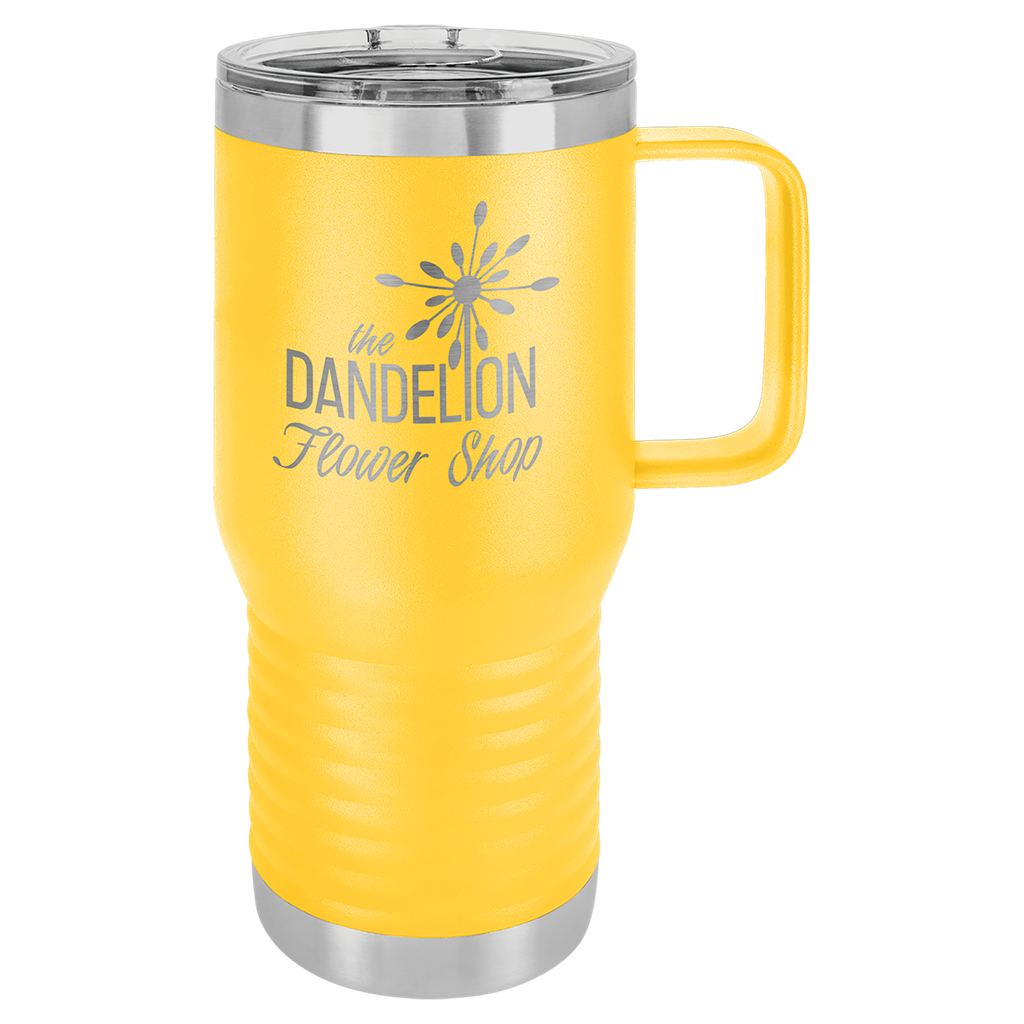 Polar Camel 20 oz. Yellow Vacuum Insulated Travel Mug with Slider Lid