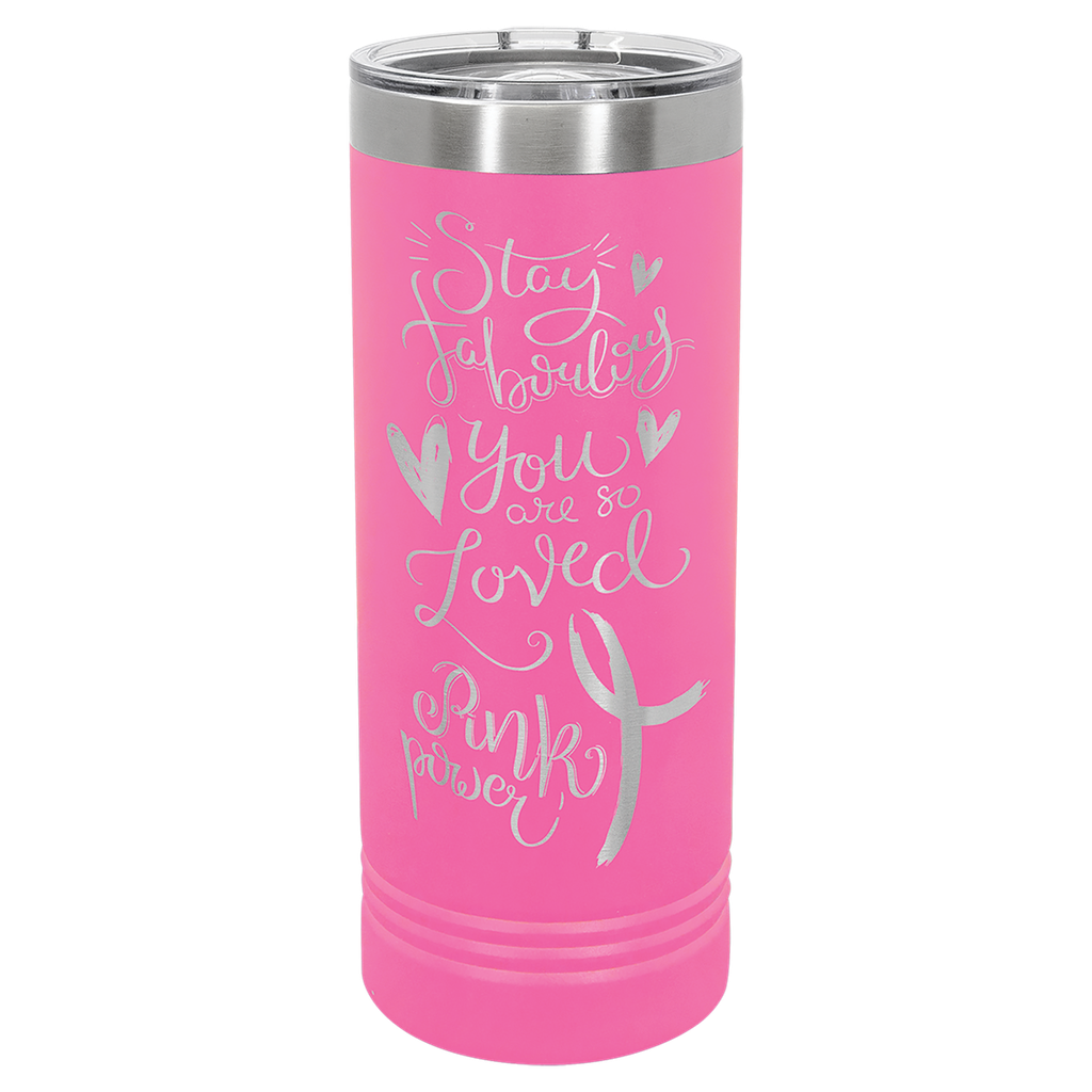 Polar Camel 22 oz. Pink Skinny Tumbler with Slider Lid
