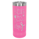 Polar Camel 22 oz. Pink Skinny Tumbler with Slider Lid