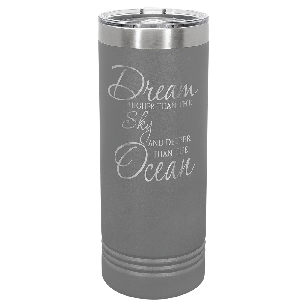 Polar Camel 22 oz. Dark Gray Skinny Tumbler with Slider Lid