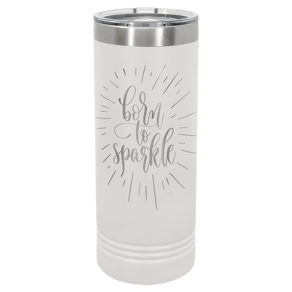 Polar Camel 22 oz. White Skinny Tumbler with Slider Lid