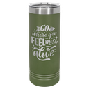Polar Camel 22 oz. Olive Green Skinny Tumbler with Slider Lid