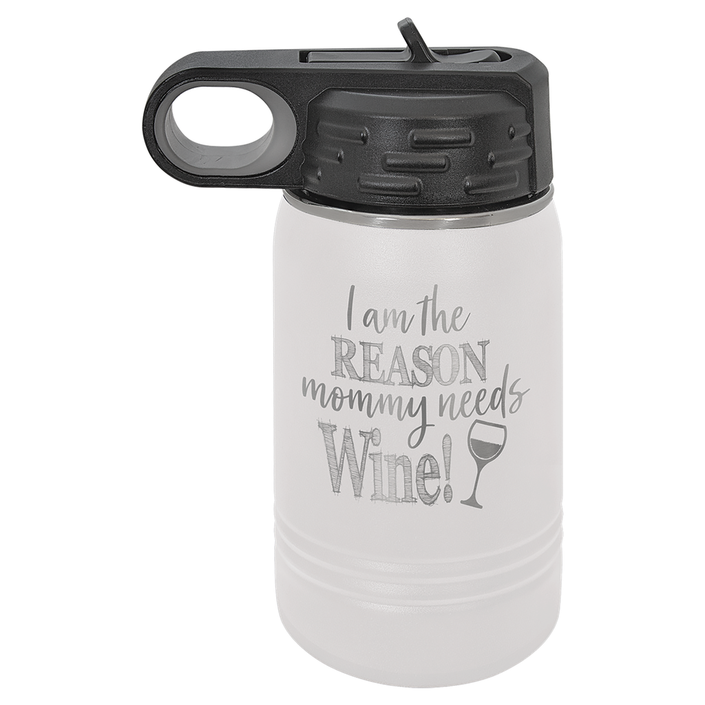 12 oz. White Polar Camel Water Bottle