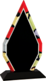 [ART202] 9" Stained Glass Diamond Acrylic with Black Base