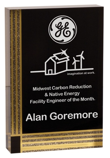 [BDA33] 5" x 7" Black Diamond Rectangle Acrylic