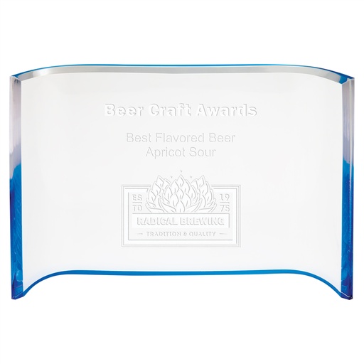 [ACC57BU] 5" x 7" Blue Acrylic Crescent