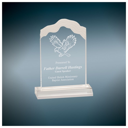 [WCP6C] 4" x 6" Clear Frosted White Cap Edge Acrylic with 5" Base