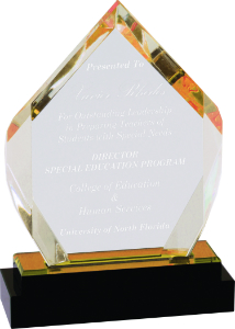 [IMP116G] 7" Gold Fusion Diamond Impress Acrylic with Black Glass Base