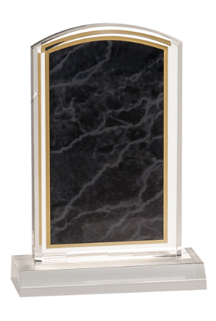 [MBL46BKM] 4" x 6" Black Marbleized Acrylic with 5" Base