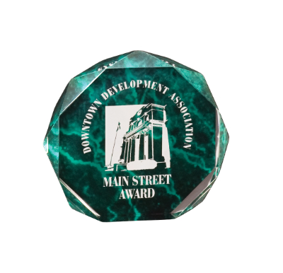 [OCT5GM] 5" Green Marble Octagon Acrylic Award