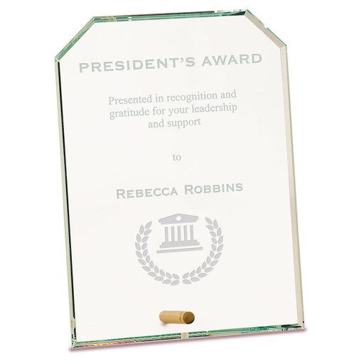 [CE5513] 6" x 8" Clear Clipped Corners Rectangle CrystalEdge Glass