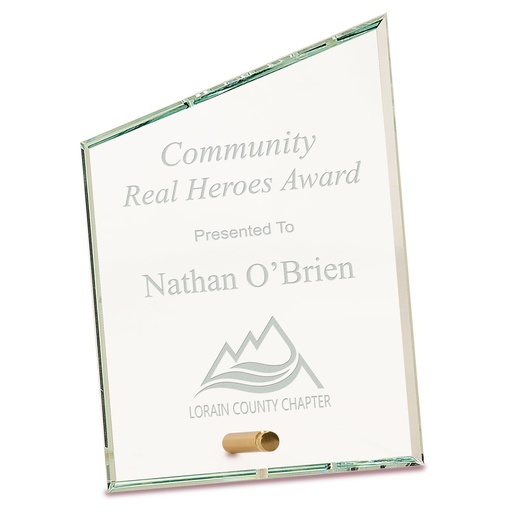 [CE5517] 5" x 7" Clear Slant Rectangle CrystalEdge Glass