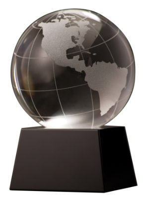 [CRY037] 3" Crystal Globe on Black Base