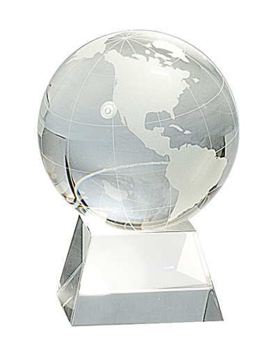 [CRY114] 4 1/2" Crystal Globe on Clear Base