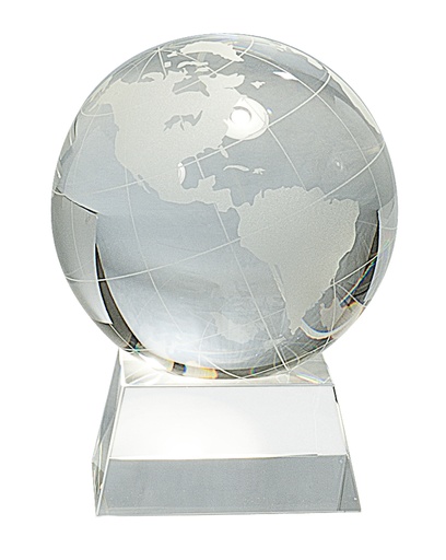 [CRY115] 5 1/2" Crystal Globe on Clear Base