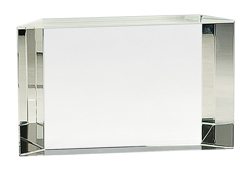 [CRY77] 6" x 3 1/2" Clear Crystal Facet Block