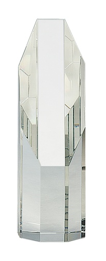 [CRY133] 7 1/2" Clear Octagon Slant-Top Crystal Tower