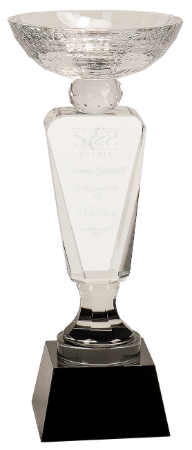 [CRY6302M] 11" Clear Crystal Cup with Black Pedestal Base