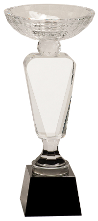[CRY6302L] 12" Clear Crystal Cup with Black Pedestal Base