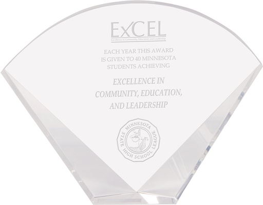 [CRY1438CL] 9" x 7" Crystal Facet Fan