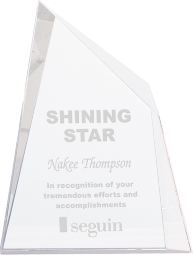 [CRY1452S] 6" x 7 3/4" Crystal Facet Wedge