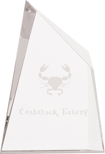 [CRY1452L] 7" x 10" Crystal Facet Wedge