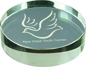 [CRY1545] 3 1/8" Crystal Round Paperweight