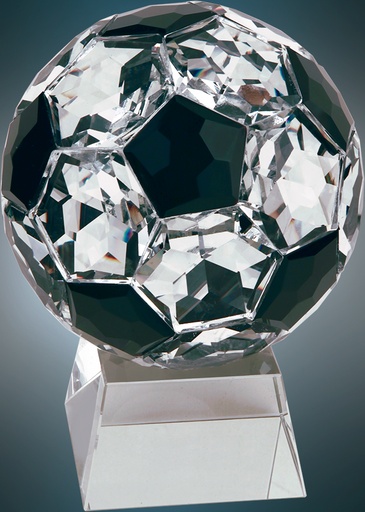 [CRY119] 11 1/4" Crystal Soccer Ball on Clear Base