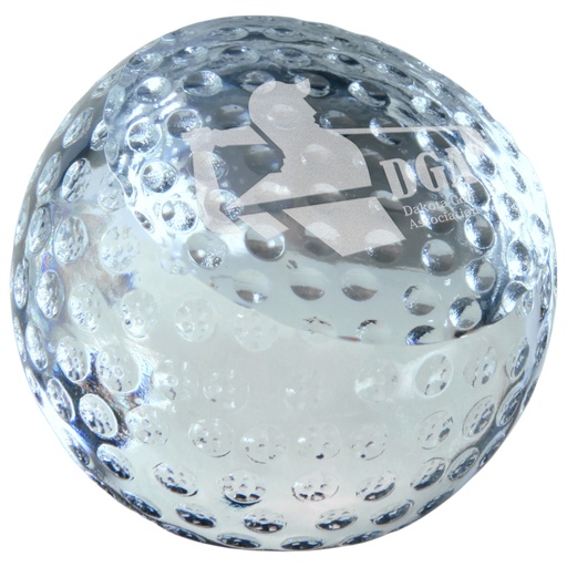 [CRY7107M] 3 1/8" Crystal Golf Ball Paperweight