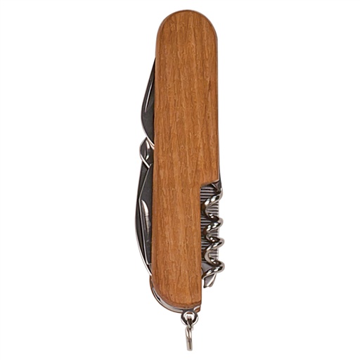 [GFT010] 3 1/2" Wooden 8-Function Multi-Tool Pocket Knife