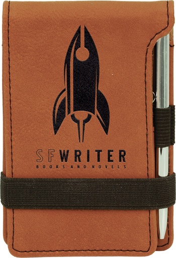 [GFT276] 3 1/4" x 4 3/4" Rawhide Laserable Leatherette Mini Notepad with Pen