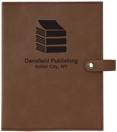 [GFT306] 6 1/2" x 8 3/4" Dark Brown Leatherette Book/Bible Cover with Snap Closure
