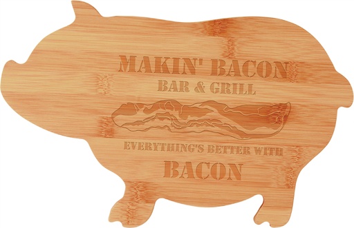 [GFT132] 13 3/4" x 8 3/4" Bamboo Pig Shaped Cutting Board